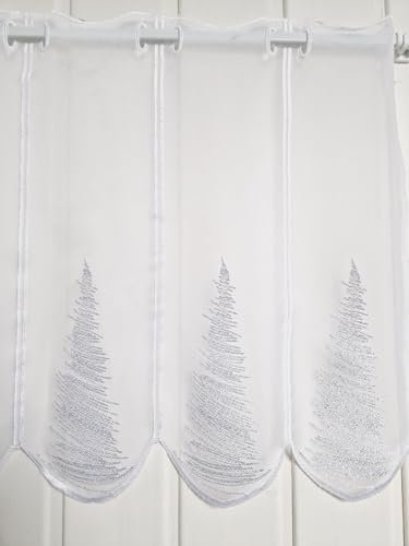 Arinosa Weihnachtsgardine Scheibengardine Weihnachten Silber Stick 45 cm H ab 1 M