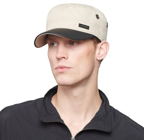 CACUSS Herren Vintage Baseball Cap Military Flat Top Verstellbare Baseballmütze Outdoor Baumwolle Army Kappe Cadet Hat