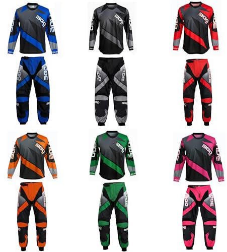 Tenue de moto MX pour enfant - Nouveau 2024 Moto Motocross Quad Tout-terrain Kart VTT - Pantalon et chemise pour enfant pour sports de saleté, piste, vélo de BMX, course junior, rose, 3-4-22