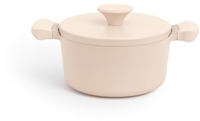 CREATE/POT STUDIO/Olla de aluminio de Ø20cm con revestimiento cerámico arena/Antiadherente, diseño retro, apta para todo tipo de cocinas, resistente y duradera, fácil de limpiar, libre de PFOA