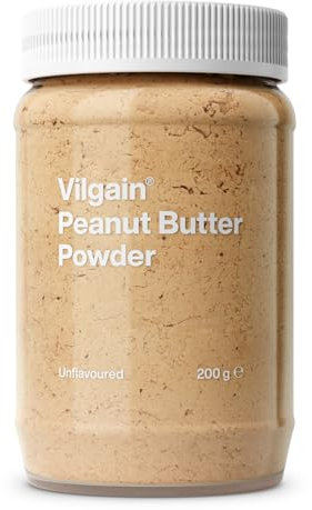 Vilgain 100% organic peanut butter powder | Sugar-free with 2x fewer calories | Ideal for smoothies & porridge | Rich in protein & fiber | 46 kcal per serving