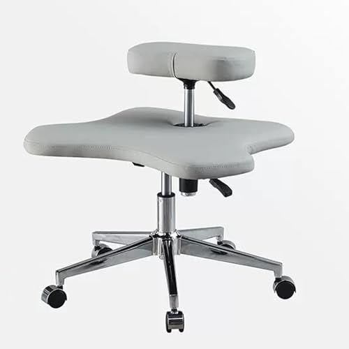 YUGXTH Vielseitiger Kniestuhl, Ergonomischer Stuhl mit Gekreuzten Beinen, Verstellbarer Kniehocker, Meditationsstuhl und Rollen, Home-Office-Schreibtischstuhl, für Büro, Zuhause (Color : Gray)