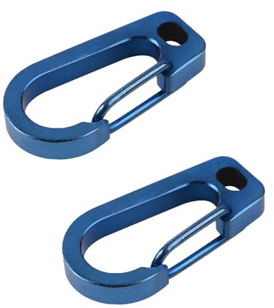 2 Stück Karabinerhaken, Groß Karabiner Haken Schlüsselanhänger mit Schnappverschluss für Autoschlüssel, Camping, Wandern (Blau)