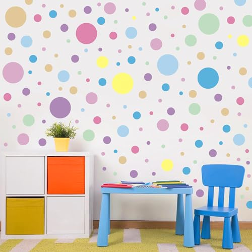 1240Stück Wandtattoo Punkte,Kinderzimmer Wandsticker Deko,Punkte Wandtattoo | Kinderzimmer Mädchen Junge,Wandtattoo Babyzimmer,Klebepunkte Wandtattoo,für Wohnzimmer Nursery Decoration,Babyzimmer Deko