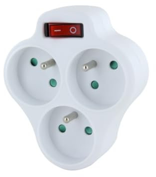 Domino 3x16A + Interrupteur - Blanc - Chacon