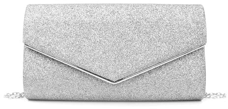 BKEPDY Clutch Damen Abendtasche Glitzer Handtasche Klein Elegant Hochzeit Braut Clutches Tasche Gold Silber Party Glänzend Envelope Umschlag Design