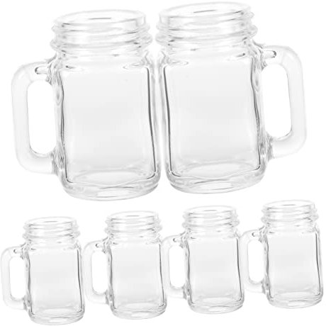 LALADEFIEE 6piezas Vasos De Vidrio Pequeños Para Licor Para Cócteles y Bebidas Tazas Decorativas Para Fiestas y Celebraciones