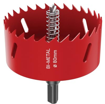 DURI Bi-Metal Hole Saw 80mm with Arbor & Pilot Bit | Smooth Fast Cutting, For Wood, Plywood, Plastic, Drywall, Thin Metal Sheets