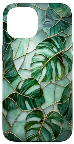 Monstera Leafs Houseplant Lover Botanical Green Plant Case for iPhone 15