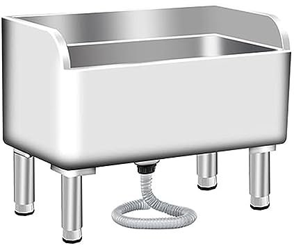 KUOYTT Évier de Sol Commercial, évier sur Pied intérieur/extérieur, bac de Service en Acier Inoxydable, Seau de Lavage Utilitaire, évier de buanderie, évier de Lavage avec Drainage pour c