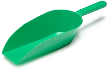Garronda Sessola in plastica robusta 500 g per mangimi animali, cereali, semi – Misurino largo da alimentazione animali, paletta dosatrice ideale nei sacchi GD-0153 (Verde)