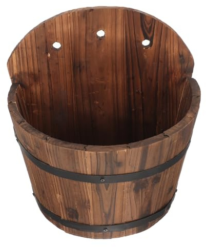 SEWOART Vaso da Fiori Sospeso in Legno per Esterni e Interni, Portavaso da Parete Salvaspazio, Fioriera da Appendere al Muro per Balcone, Decorazione Contemporanea e Resistente