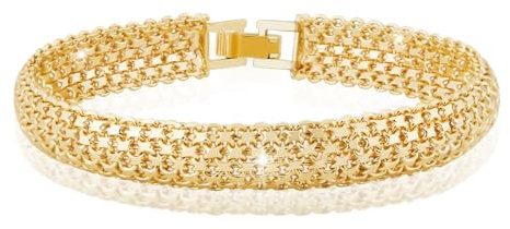 Richapex Mujeres 18K Chapado en Oro Clásico Tenis Pulseras Pulseras de moda Infinito Oro Pulsera de las mujeres Chica Joyería de Cristal (oro 2)