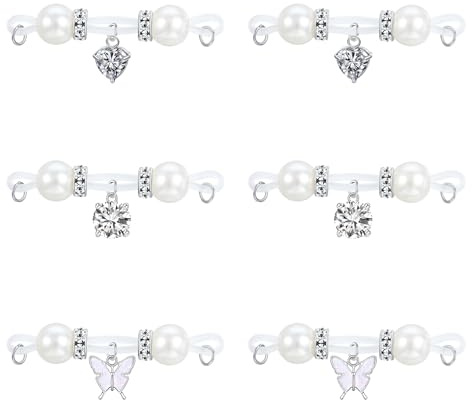 MODRSA Piercing para pezón, 3 Piezas, Coral, Falso, Ajustable, sin perforación, con Colgante de Mariposa, Acero Inoxidable