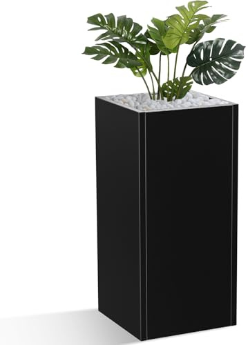 Baotree Metal Planter Box, Planter Boxes Outdoor Heavy Duty Metal Garden Planter Spliced Flower Pot with Partitions, All-Weather Use with Drainage Holes for Patio/Porch-30 x 14 x 14