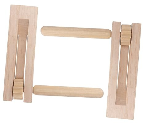 Toddmomy 4 Pcs Wooden Ratchet Noise Maker Traditional Hand Percussion Instrument for Parties Safer Design with Smooth Finish for Hearing Development and Fun Activities