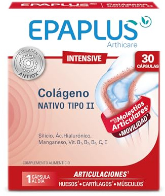 EPAPLUS Intensive – Type II Native Collagen – 30 Capsules – With Silicon, Hyaluronic Acid, Manganese and Vitamins B1, B2, B6, C and E