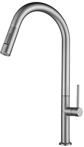 LFCKVX Stainless Steel Kitchen Mixer Tap with Pull Down Sprayer Commercial Sink Faucet Hot & Cold Water Standard Fit and Stylish Kitchen Plumbing Solution.
