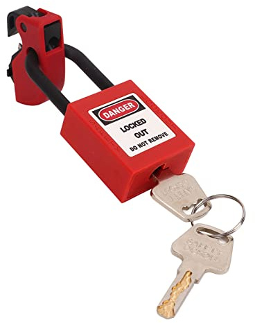 Kit de bloqueo universal de interruptor automático - dispositivo de aislamiento compacto con cadenas y 2 llaves para seguridad eléctrica
