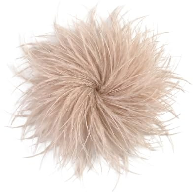 Baesics Federbrosche Damen - Feder Brosche zum Anstecken Ansteckblume | Aus echten Straußenfedern, federleicht und voluminös, 2-in-1 mit Nadel und Haarclip. Für Hochzeit, Fasching, Blazer, Kleid