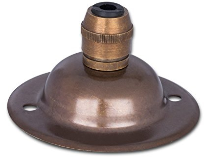 Abdeckplatte für Lampe, Deckenplatte aus Messing inkl. Zugentlastung aus Messing: Old English Finish