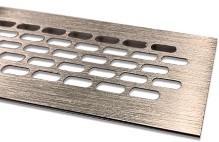 Lüftungsgitter Aluminium | 60mm x 400mm | Farbe: Edelstahl - gebürstet | Lüftungs Gitter Alu | Stegblech | Belüftungsgitter | Heizungsgitter | Belüftungsgitter/Lüftung