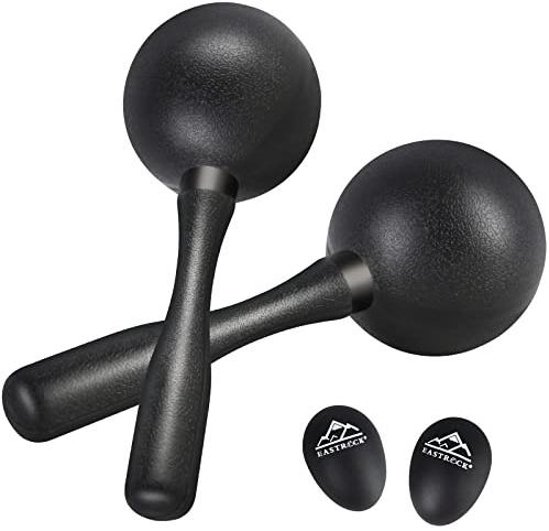 EASTROCK Maracas Shaker Rattles ABS Sand Hammer Hand Percussion Rattles for Adults, Great Percussion Instrument for Live Performance and Band Accompaniment, Black