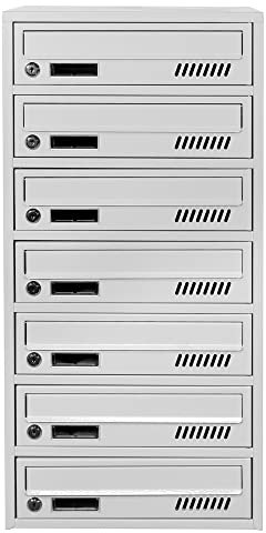 Boîtes aux Lettres avec Fixation Murale Euro GLM 7 RAL 7035 Bloc de 7 Boite aux Lettres Lot de 7 boîtes aux Lettres Boîte à courrier