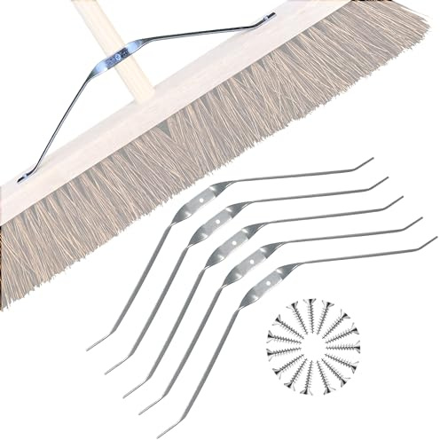 Outdoor Broom Metal Brush Stay Arm Yard Brush Heavy Duty Outdoor Support Bracket Arm for Strength and Stability - Garden Broom Arm for Large Wooden Brooms (Pack of 5)