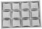CAXUSD Vassoio Porta Orologi Da Cassetto Con 12 Griglie, Espositore Per Orologi E Gioielli, Organizzatore Gioielli in Tessuto Di Lino, Grigio, 35.5x24.5x5cm