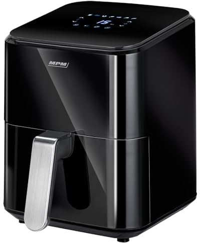 MPM MFR-11 Heißluftfritteuse 4,5L - Airfryer 1400 W, 8 Automatikprogramme, Fettfreies Kochen, Grillen & Backen ohne Öl, LED-Display, Antihaftbeschichtung