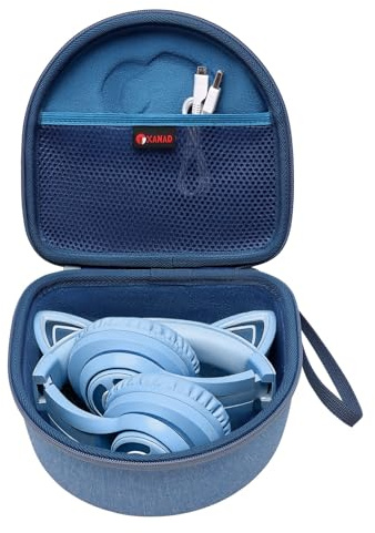 XANAD Custodia per iClever/Elecder/Noot Wireless Over-Ear Cuffie Kids Headphones Borsa （ Blu ）