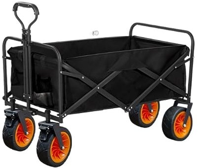 Bollerwagen Faltbar Strandwagen Faltbollerwagen Outdoor Utility Wagon 8 Rad Tragbarer Zusammenklappbarer Campingwagen Gartengeschäft Sport Strand Handwagen Lager 150 Kg Transportwagen Handwagen(B)