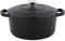 METRO Professional Cacerola, hierro fundido/acero inoxidable, Ø 28 x 20 cm, esmaltada, con tapa, 6.5 L, negra