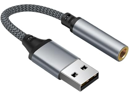 Adaptateur audio USB prise jack, adaptateur prise casque USB - Adaptateur audio jack pour carte son externe | Câble audio Plug and Play, convertisseur stéréo pour casque, PC, ordinateur portable, ordi