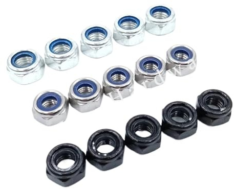 1~50 piezas de tuercas autoblocantes de nailon hexagonales de acero inoxidable 304 o acero, tuerca de seguridad con inserto deslizante(Zinc Natural color,M7 20pcs)