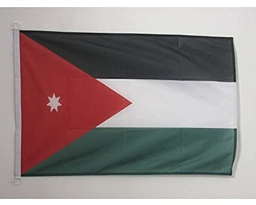 AZ FLAG Pavillon Jordanie 90x60 cm Maille Bloquée Anneaux Plastique