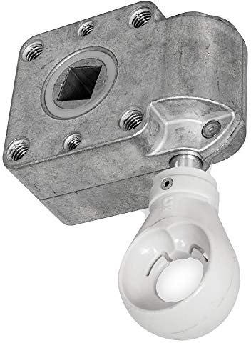 DIWARO.® | Schneckengetriebe für Markisen | Untersetzung 7:1 | blank | Kugelöse | 13mm Innenvierkant | Markisengetriebe