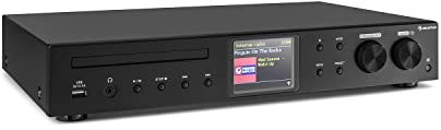auna iTuner Internet Radio mit DAB+, HiFi Receiver, Internetradio mit CD Player, FM Radio, Digital HiFi Tuner, Stereo , WLAN, Spotify, UNDOK-App, USB, Farbdisplay, schwarz