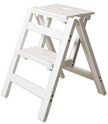 Klapptreppe Klappstufen Klapptritt Trittleiter 2 Stufen aus Holz leicht und faltbar für Kind Erwachsene für Bibliothek Loft Küche Home Decoration - 150kg Kapazität