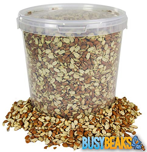 BusyBeaks Split Peanuts | Premium Quality Fresh Feed | Garden Wild Bird Nut Food | Aflatoxin Free Mix | Protein Rich, High in Energy Mixture | Holds Nutritious Vitamins and Essential Oils (10L Tub)