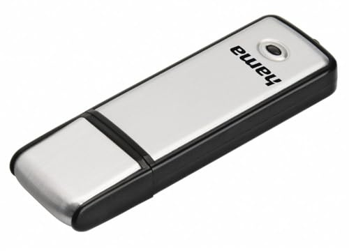 Hama | Pendrive USB 2.0 de 16 GB, Memoria USB-A de 10 MB/s, Negro y Plata
