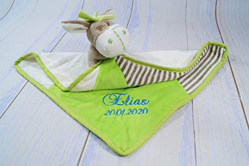 Generisch Schmusetuch Bestickt mit Namen Schnuffeltuch Kuscheltuch Tolle Geschenkidee ! (Esel)