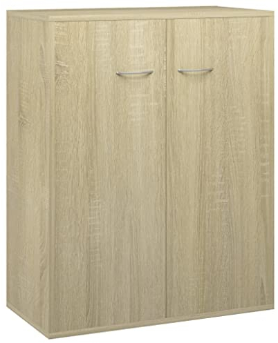 vidaXL Aparador Muebles de Cajones Almacenaje Buffet para Salón Comedor Dormitorio Casa Hogar Oficina de Madera Contrachapada Roble Sonoma 60x30x75 cm