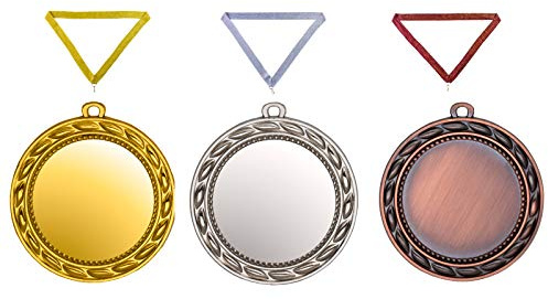 Henecka 🥇 🥈 🥉 Medaillen, Spielfreude Medaillen mit individuellem 50 mm Sport-Jubiläum-Motiv-Emblem & Wunschgravur, inklusive Halsband, wählbar in Gold, Silber, Bronze (Silber)