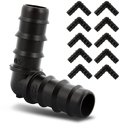 BRADAS® Schlauchverbinder Winkel 90° Grad Bogen Eckverbinder Steckverbinder 16x16 mm 10 Stück Set | Schlauch Fitting Zubehör Für Tropfschlauch Perlschlauch | Schlauchanschluss Bewässerung System