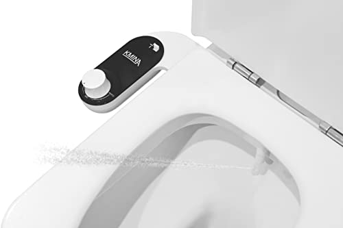 KMINA Bidet para WC, Accesorio de Bidé no Eléctrico, Presión Ajustable, Washlet, Inodoro con Chorro de Agua Fría, Fácil de Instalar, Negro