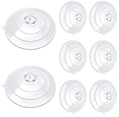 MOROBOR Replacement Ledge Suction Cups, 8pcs 2.5inch Plastic Suction Cups Without Hooks Clear Heavy Duty Suction Cups for Window Shelf, Wreath, Sign,Bird Feeder,Windshield
