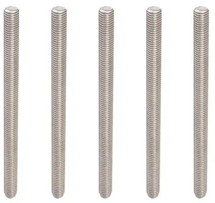 Rebower Entièrement Fileté Tige Acier Inox 304 Tige Barre Goujons, [pour Cintres et Pinces et U-Bolts] - M8 x 140mm Mâle Fileté /Argent/5Paquet
