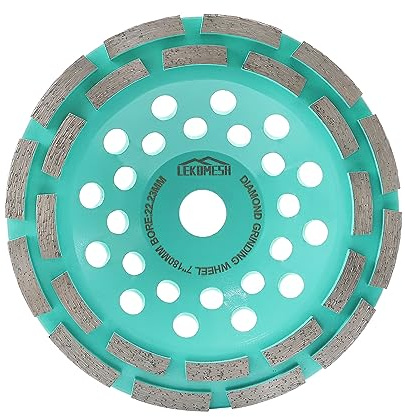 Diamant Schleifscheibe 180mm - Doppelreihe Diamant Schleiftopf für Beton, Granit, Marmor, Mauerwerk, Betonschleiftopf, LEKOMESH